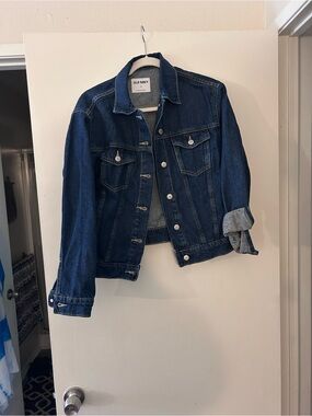 Old Navy Medium Blue Denim Jacket with Button Front